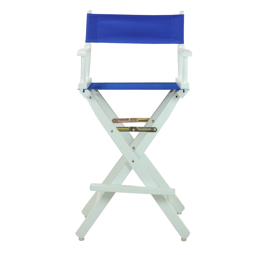 30" Director's Chair White Frame-Royal Blue Canvas. Picture 1