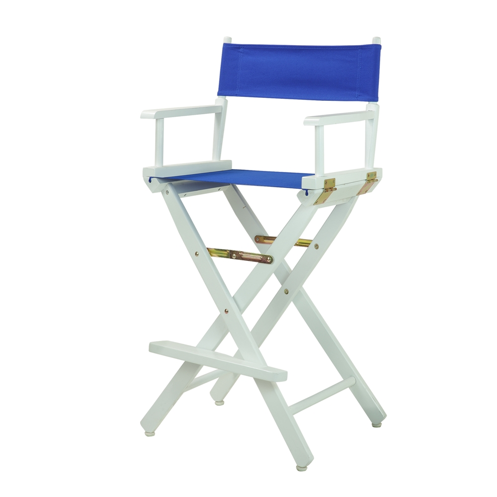 30" Director's Chair White Frame-Royal Blue Canvas. Picture 2