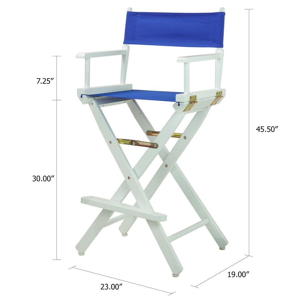 30" Director's Chair White Frame-Royal Blue Canvas. Picture 5
