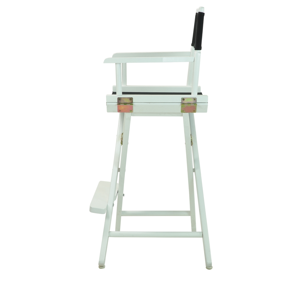 30" Director's Chair White Frame-Black Canvas. Picture 3