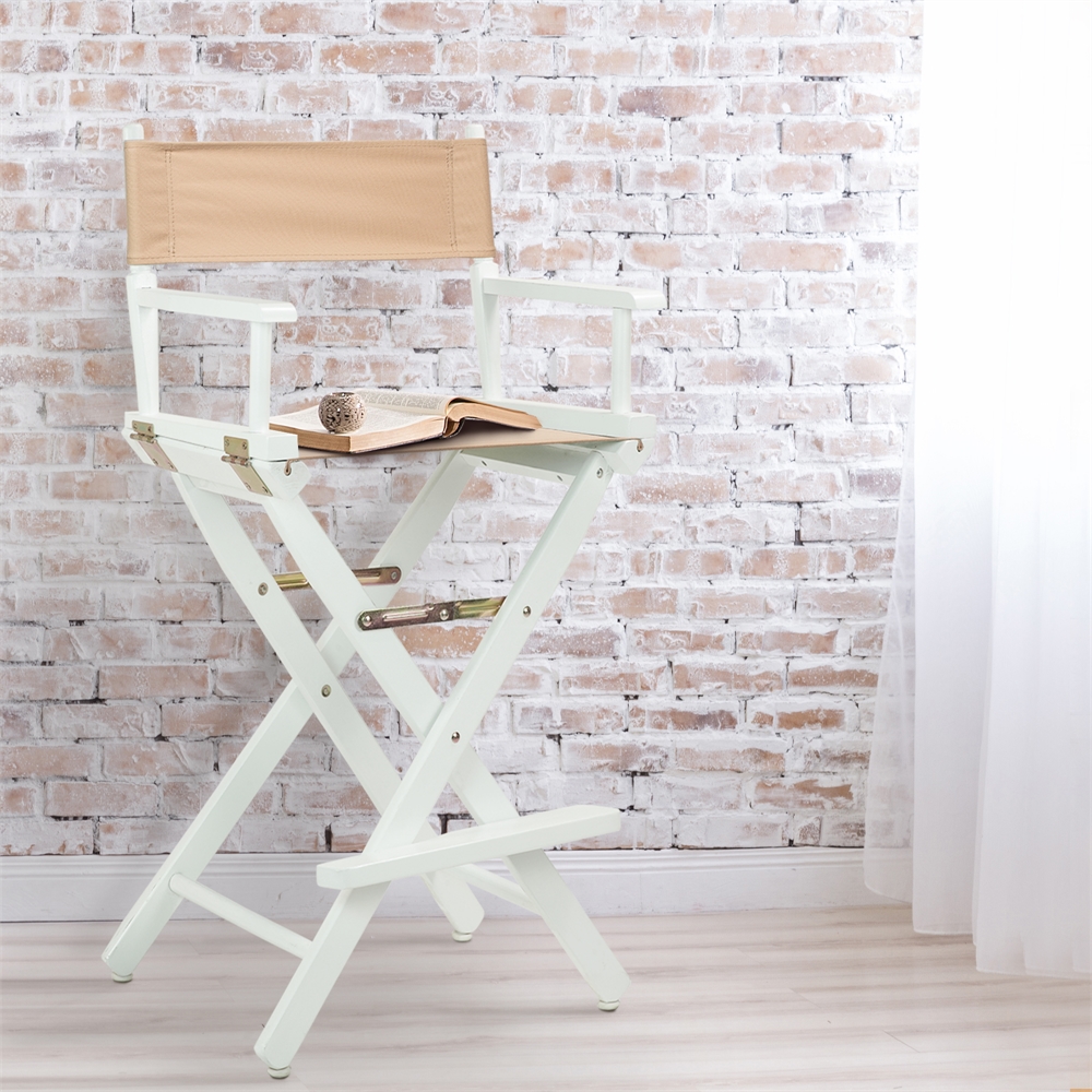 30" Director's Chair White Frame-Tan Canvas. Picture 7