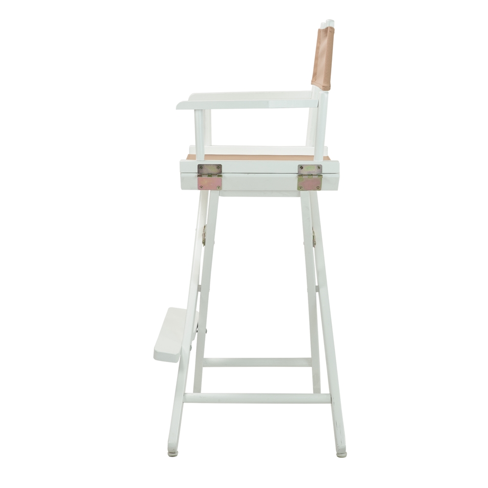 30" Director's Chair White Frame-Tan Canvas. Picture 3