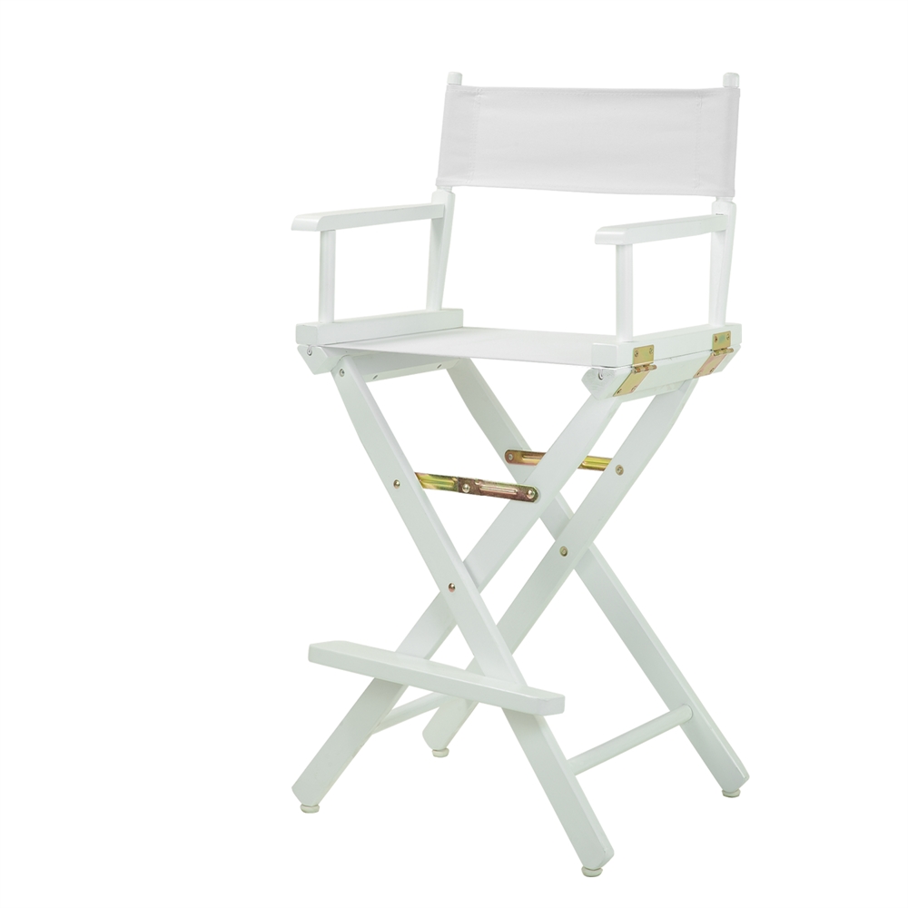 30" Director's Chair White Frame-White Canvas. Picture 2