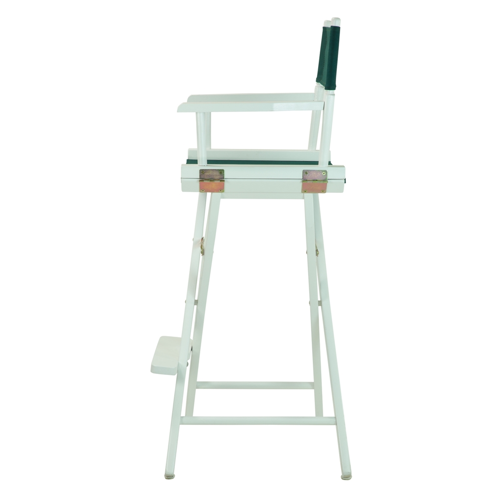 30" Director's Chair White Frame-Hunter Green Canvas. Picture 3