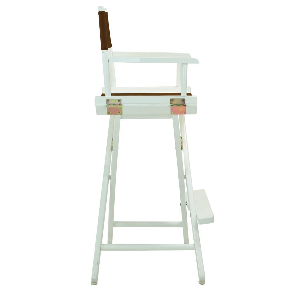 30" Director's Chair White Frame-Brown Canvas. Picture 3