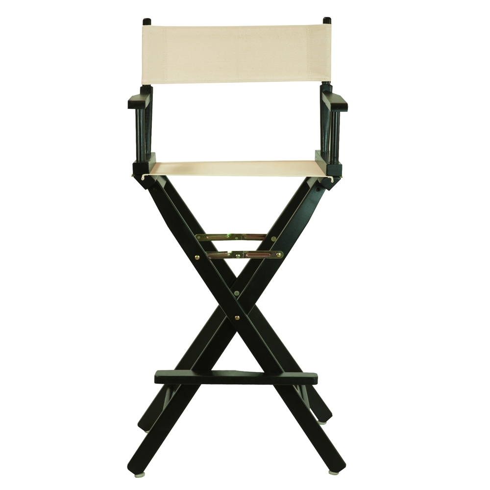 30" Director's Chair Black Frame-Natural/Wheat Canvas. Picture 1