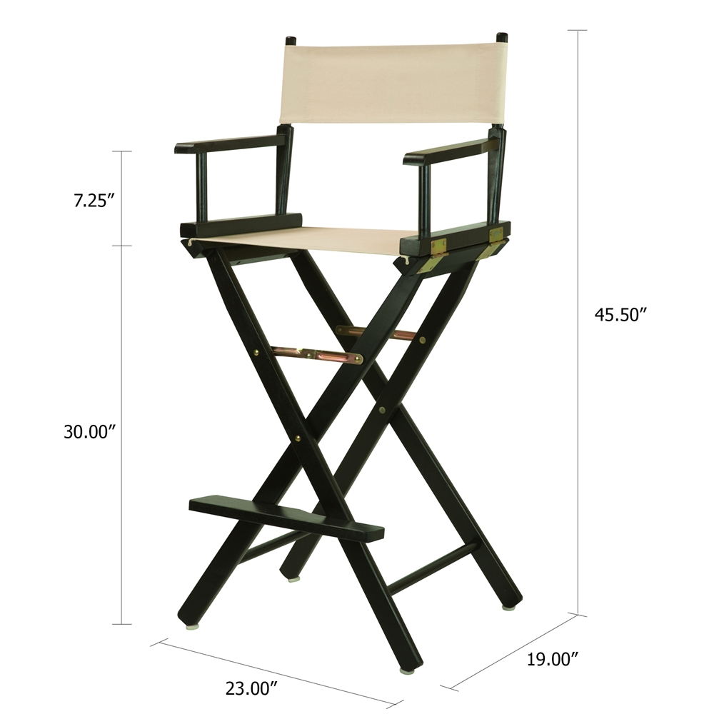 30" Director's Chair Black Frame-Natural/Wheat Canvas. Picture 5