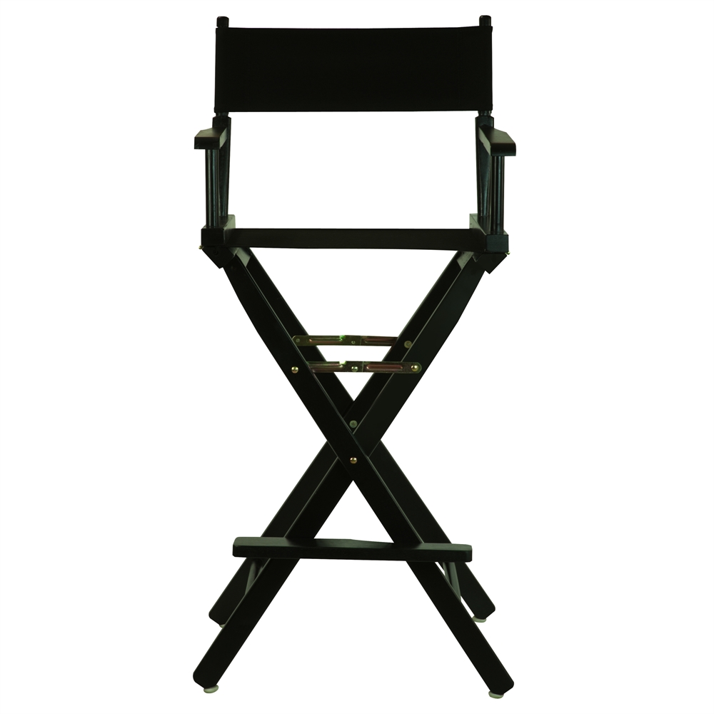 30" Director's Chair Black Frame-Black Canvas. Picture 2