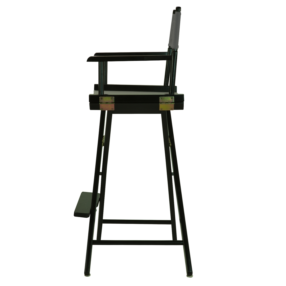 30" Director's Chair Black Frame-Gray Canvas. Picture 2