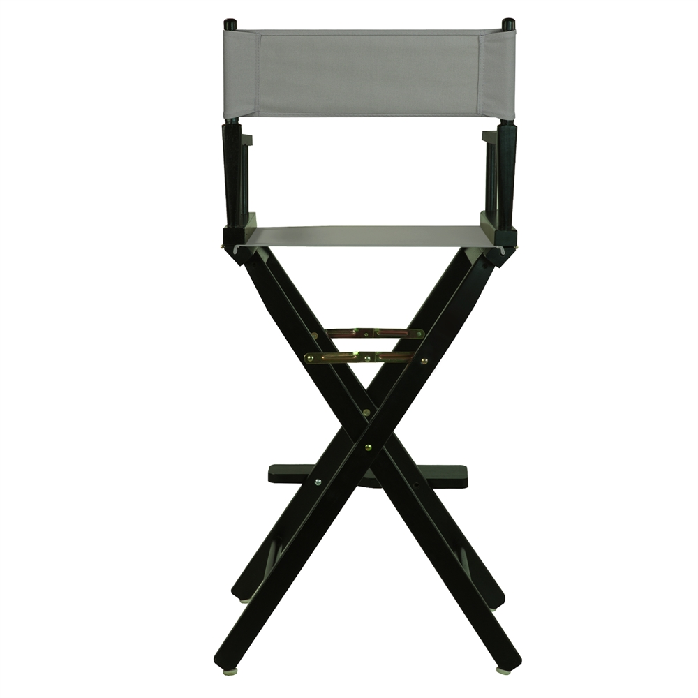 30" Director's Chair Black Frame-Gray Canvas. Picture 3