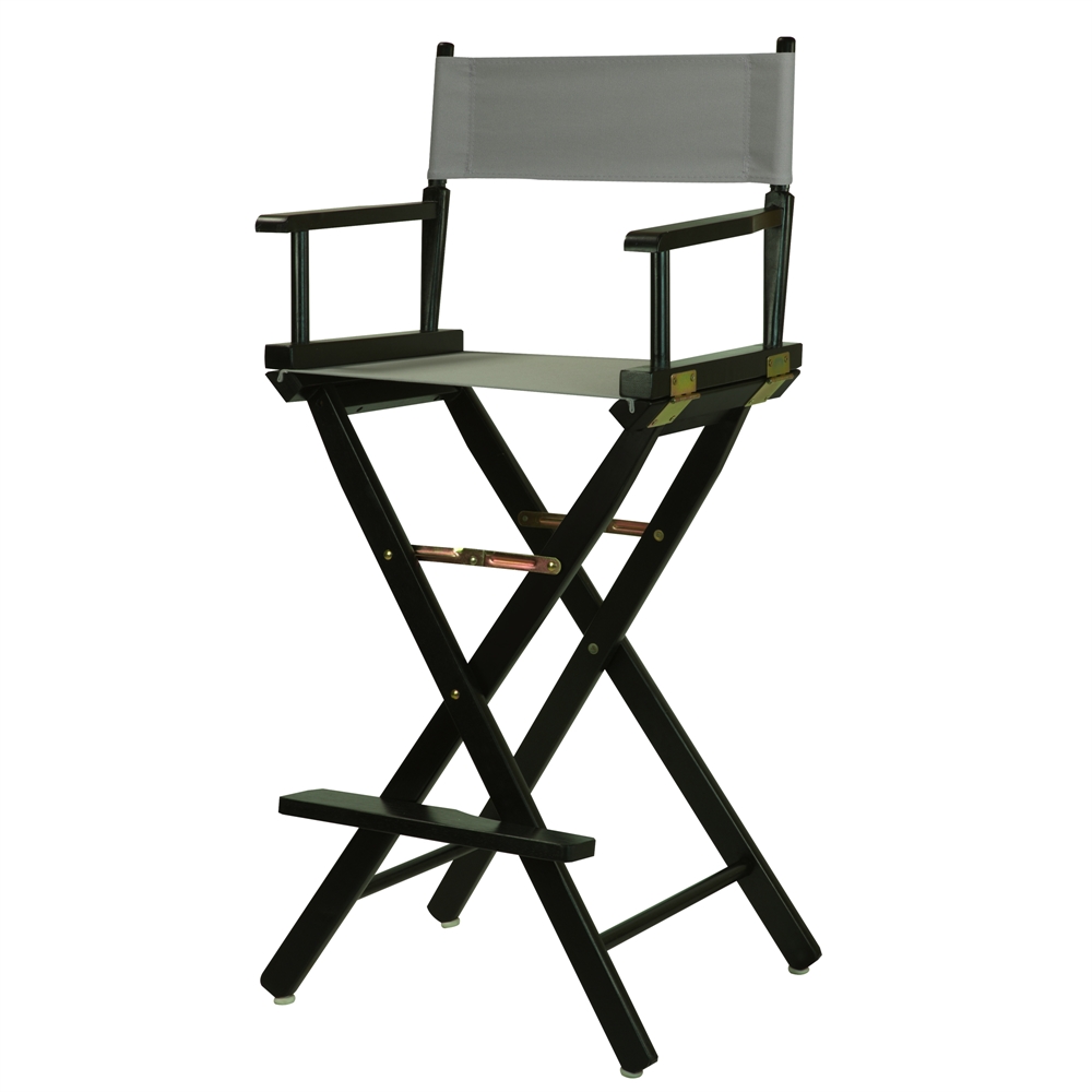 30" Director's Chair Black Frame-Gray Canvas. Picture 4