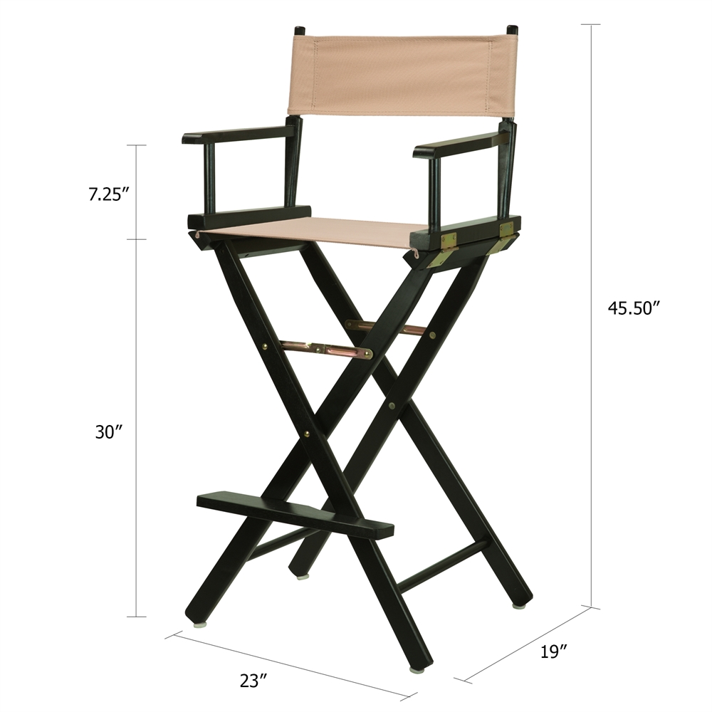 30" Director's Chair Black Frame-Tan Canvas. Picture 5