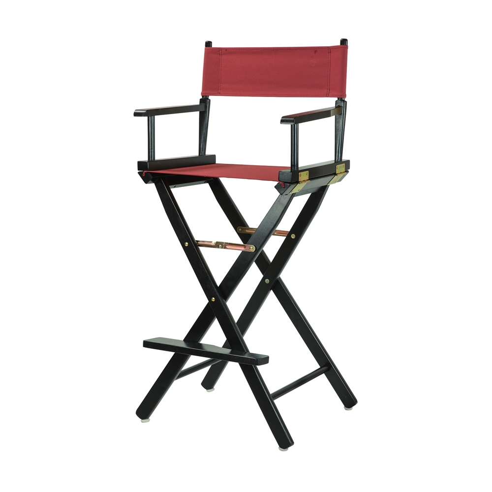 30" Director's Chair Black Frame-Burgundy Canvas. Picture 2