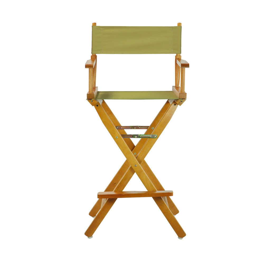 30" Director's Chair Honey Oak Frame- Olive Canvas. Picture 1
