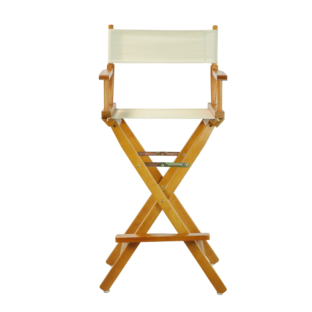 30" Director's Chair Honey Oak Frame-Natural/Wheat Canvas. Picture 1