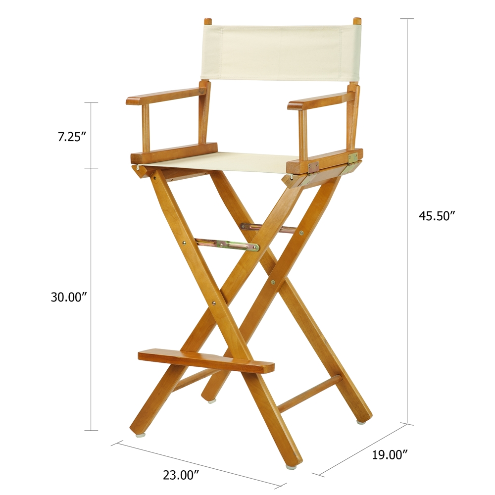 30" Director's Chair Honey Oak Frame-Natural/Wheat Canvas. Picture 5