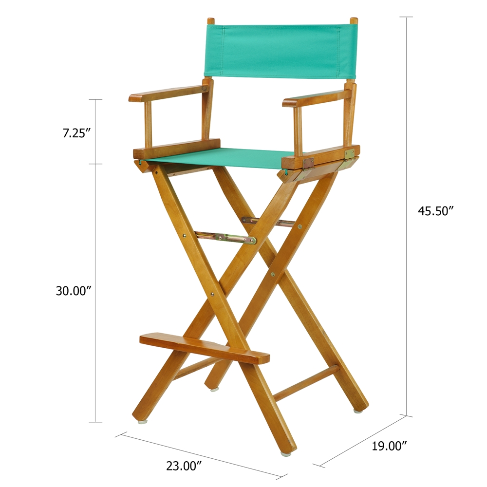 30" Director's Chair Honey Oak Frame-Teal Canvas. Picture 5
