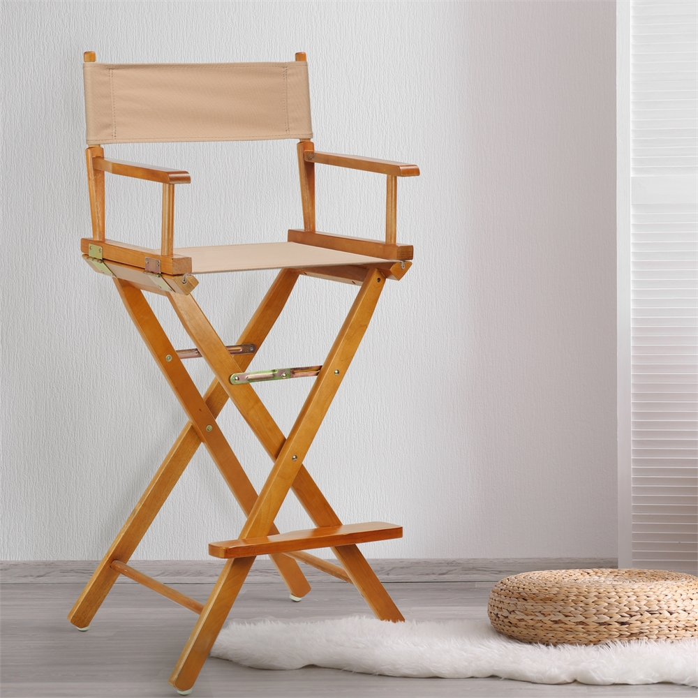 30" Director's Chair Honey Oak Frame-Tan Canvas. Picture 1