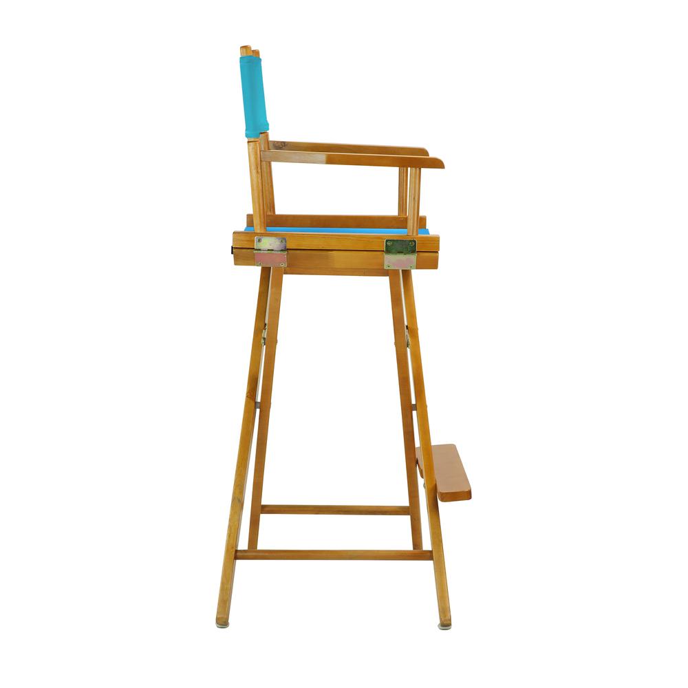 30" Director's Chair Honey Oak Frame-Turquoise Canvas. Picture 3