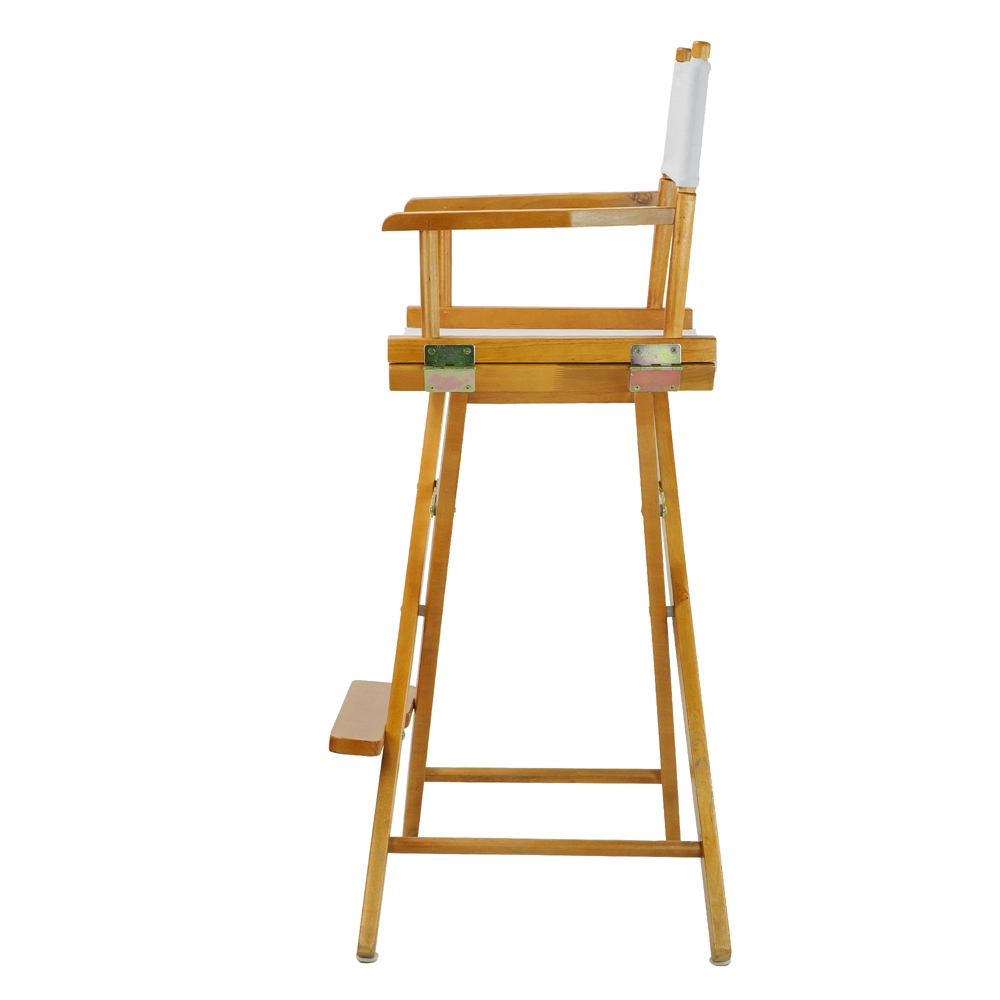 30" Director's Chair Honey Oak Frame-White Canvas. Picture 3