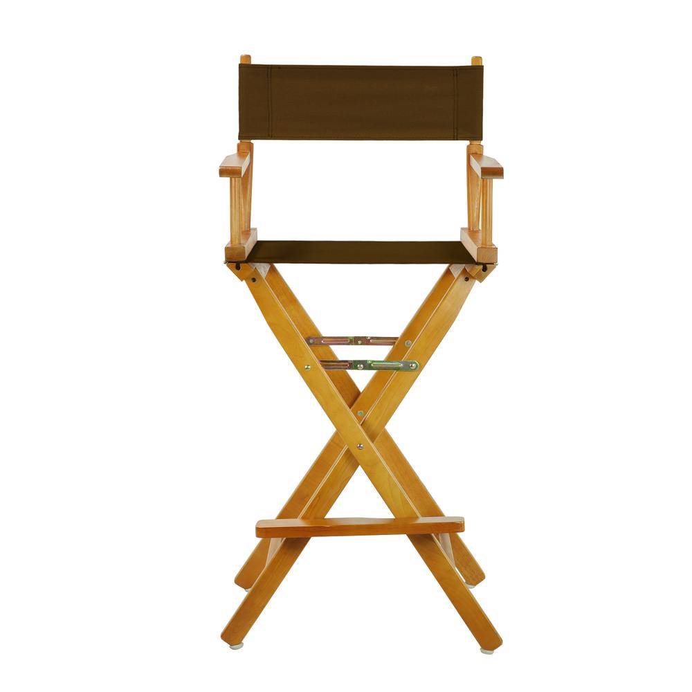 30" Director's Chair Honey Oak Frame-Brown Canvas. Picture 1