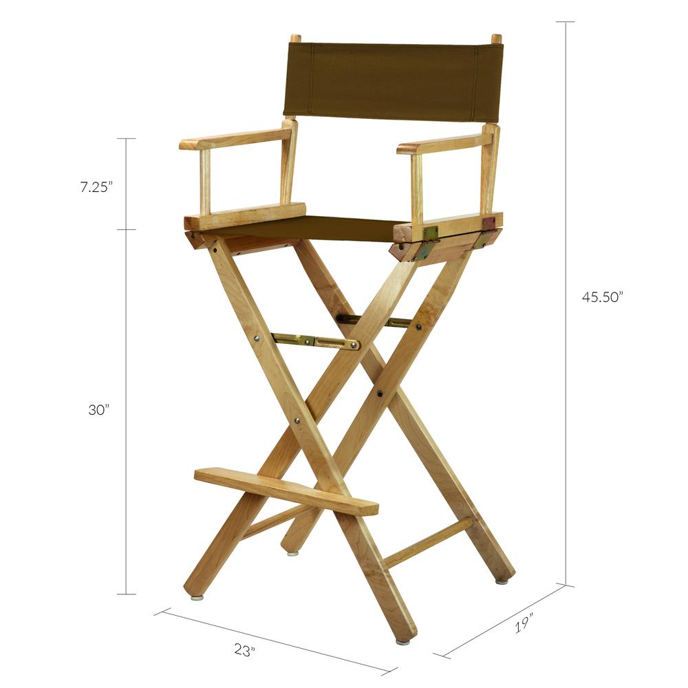 30" Director's Chair Honey Oak Frame-Brown Canvas. Picture 6