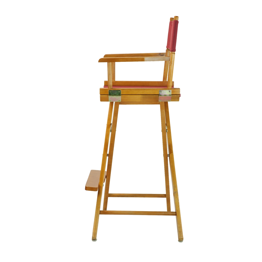 30" Director's Chair Honey Oak Frame-Burgundy Canvas. Picture 3