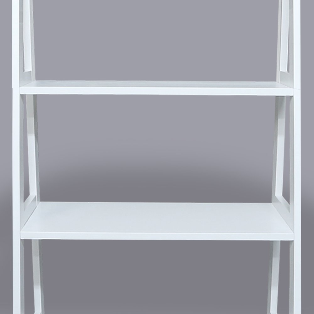 4-Shelf Ladder Bookcase, White. Picture 4
