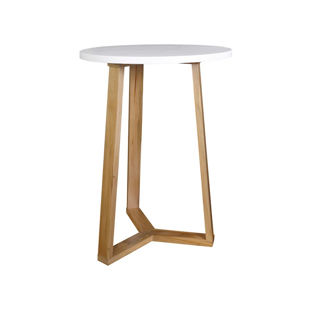 Aesthetic Tripod Round Side Table with Solid American Hardwood Legs, Natural. Picture 1