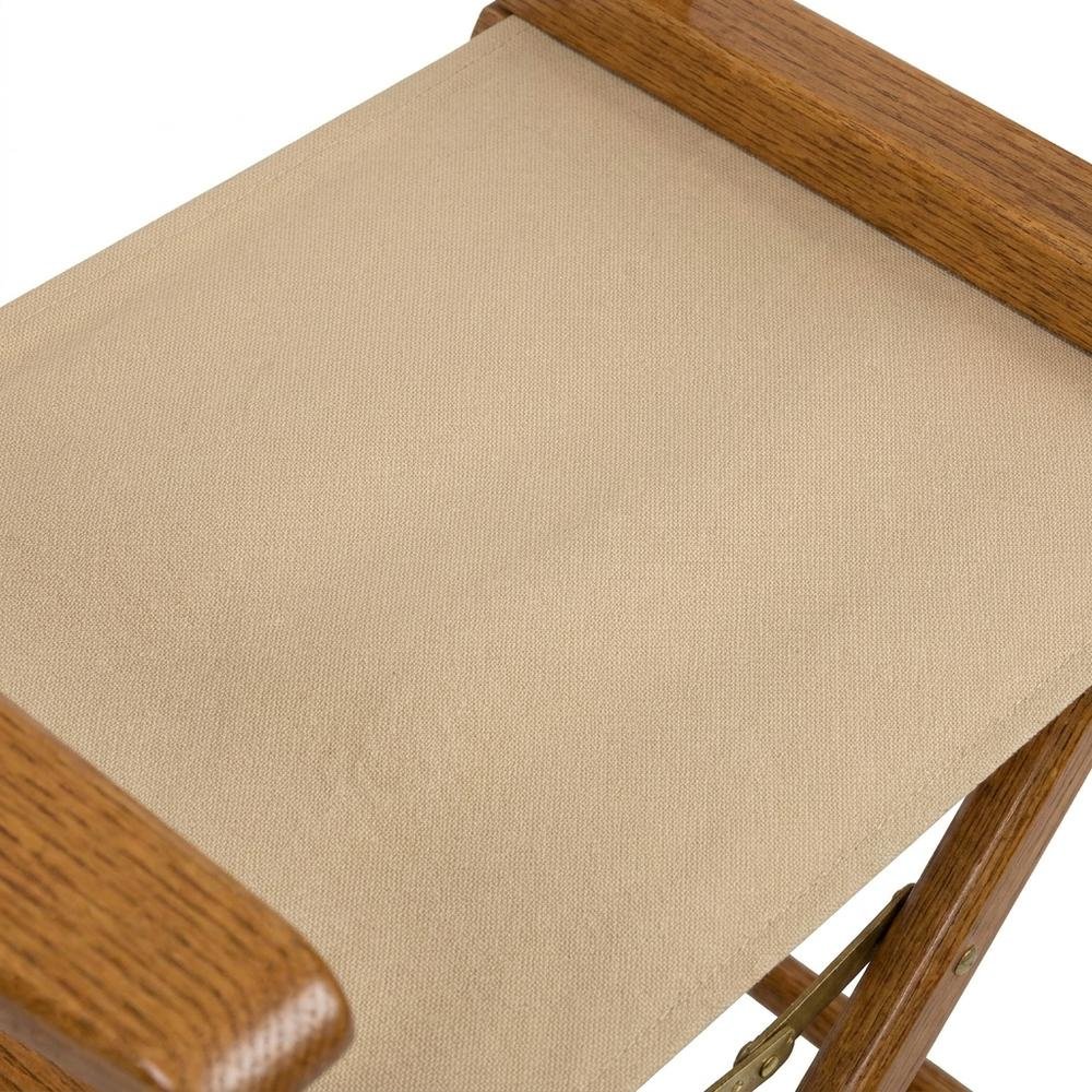 Beige Extra-Wide Director's Chair, Mission Oak Frame, 18-Inch Wide Seat. Picture 5
