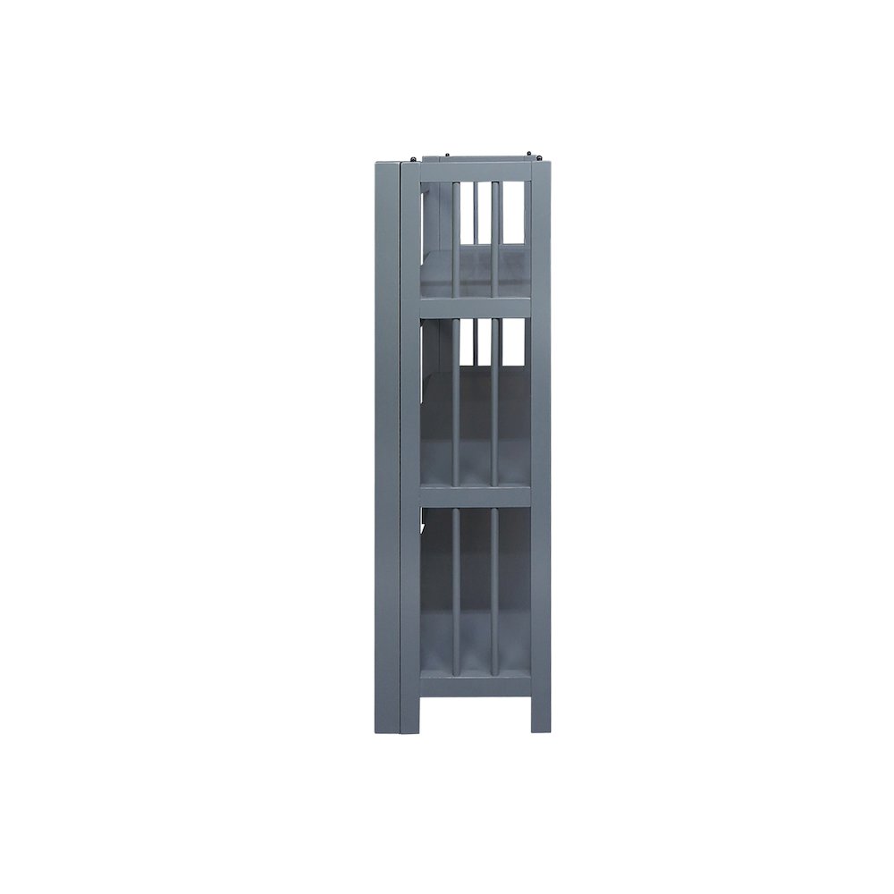 3-Shelf Folding Stackable Bookcase 27.5" Wide, Slate Gray. Picture 3