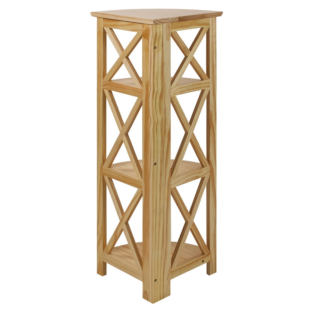Montego 4-Shelf Corner Folding Bookcase-Natural. Picture 3