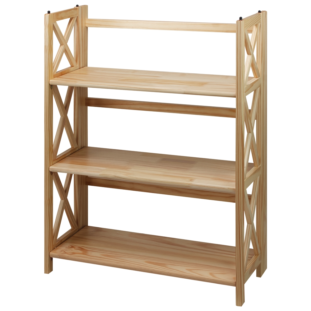 Montego 3-Shelf Folding Bookcase -Natural. Picture 1