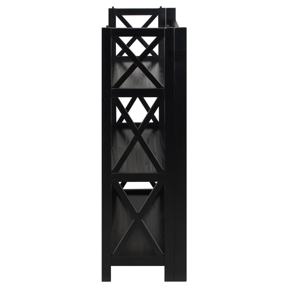 Montego 3-Shelf Folding Bookcase -Black. Picture 3