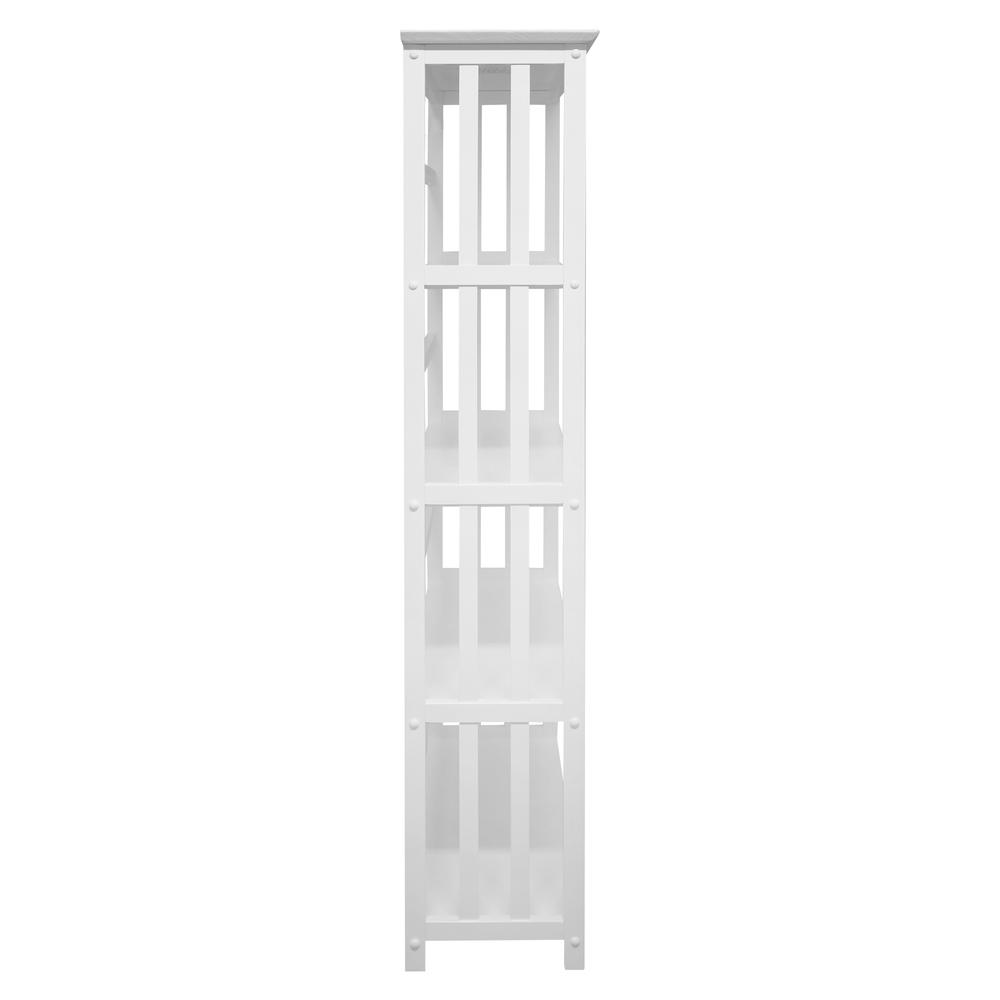 Mission Style 5-Shelf Bookcase - White. Picture 2