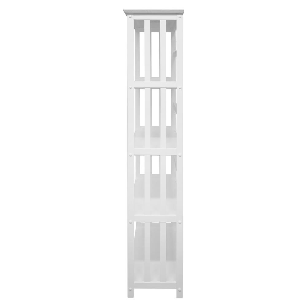 Mission Style 5-Shelf Bookcase - White. Picture 3