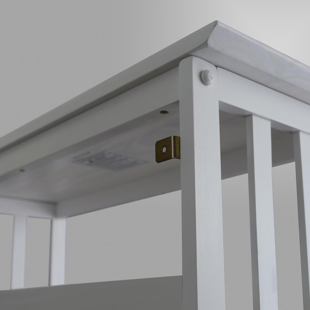 Mission Style 5-Shelf Bookcase - White. Picture 9