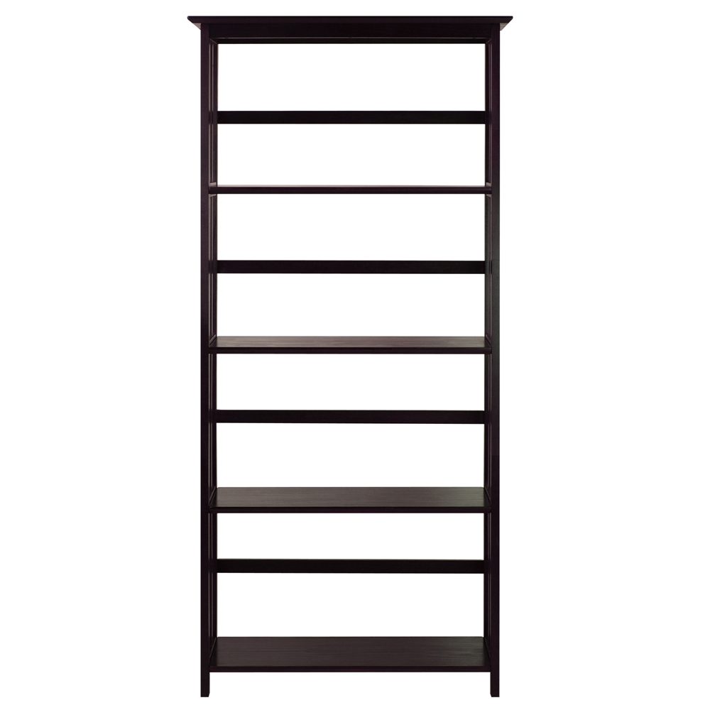 Mission Style 5-Shelf  Bookcase-Espresso. Picture 1