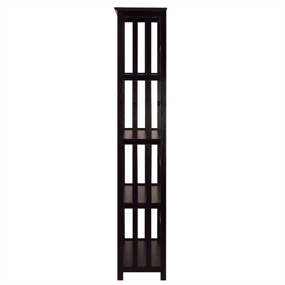 Mission Style 5-Shelf  Bookcase-Espresso. Picture 2