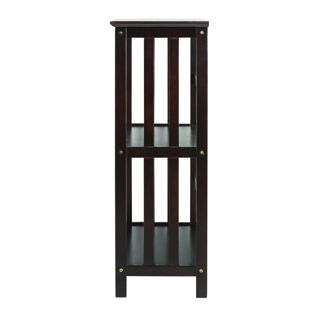 Mission Style 3-Shelf  Bookcase-Espresso. Picture 3