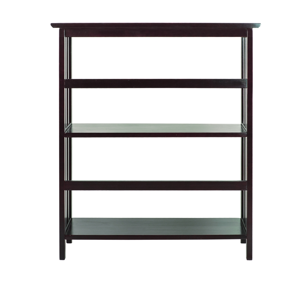 Mission Style 3-Shelf  Bookcase-Espresso. Picture 4