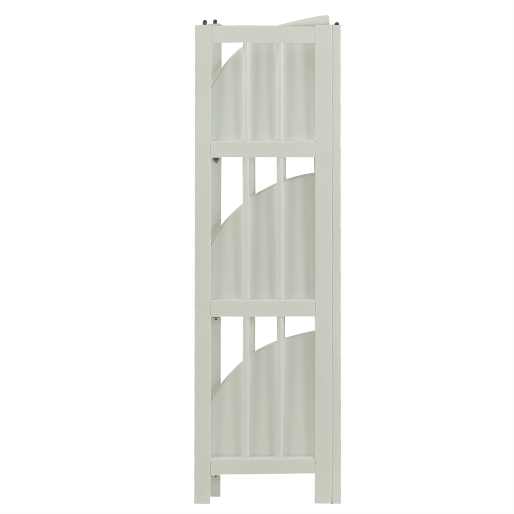 4-Shelf Corner Folding Bookcase-White. Picture 4