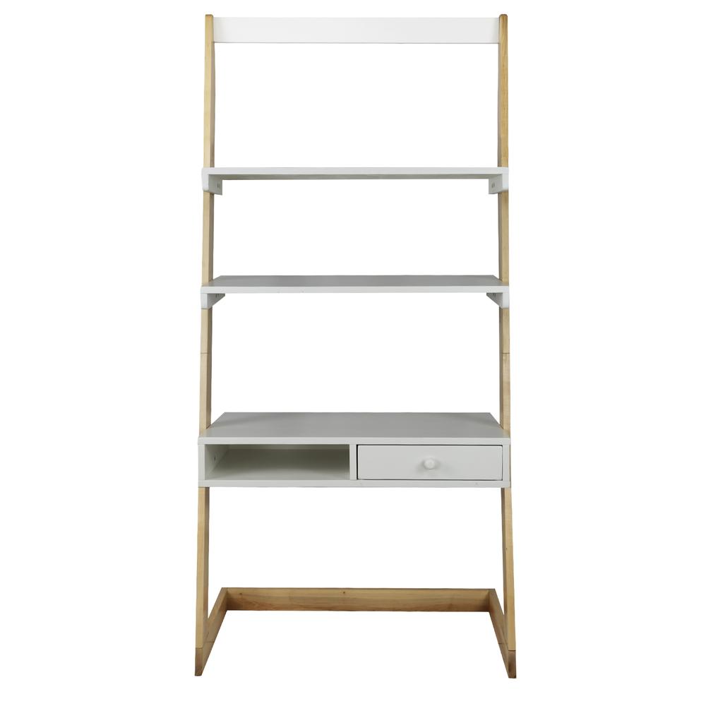 Freestanding Ladder Desk with Drawer, Solid American Maple Frame. Picture 1
