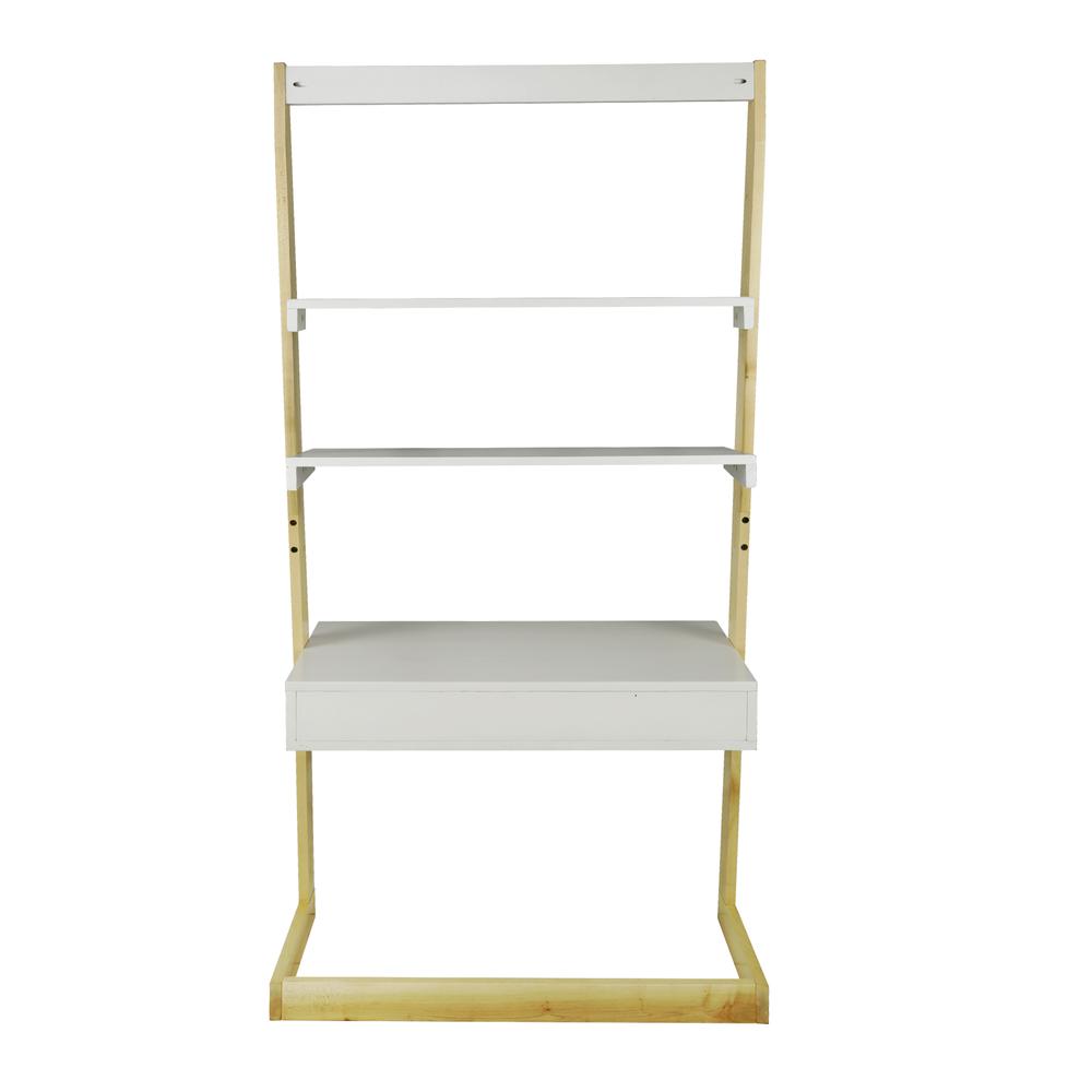 Freestanding Ladder Desk with Drawer, Solid American Maple Frame. Picture 4