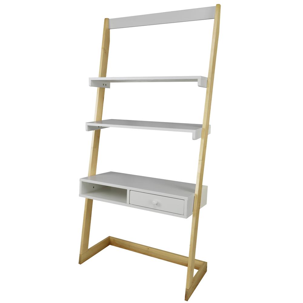 Freestanding Ladder Desk with Drawer, Solid American Maple Frame. Picture 5