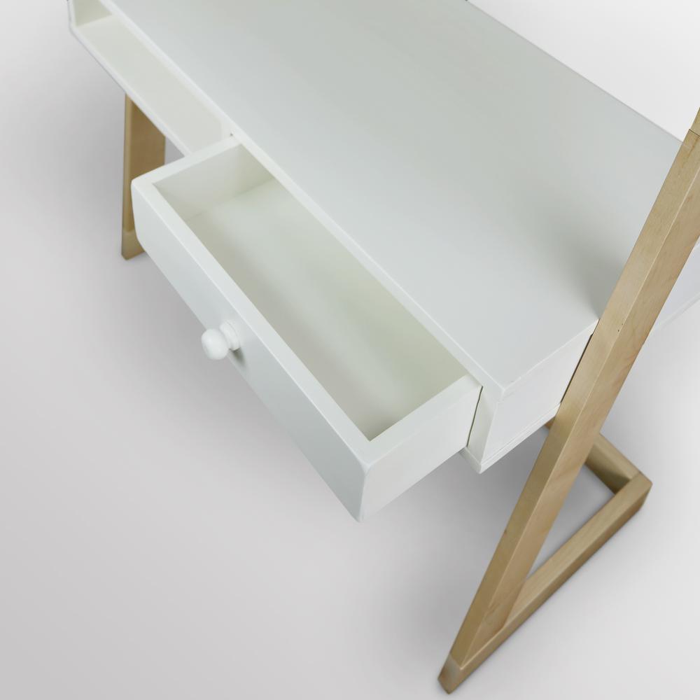 Freestanding Ladder Desk with Drawer, Solid American Maple Frame. Picture 9