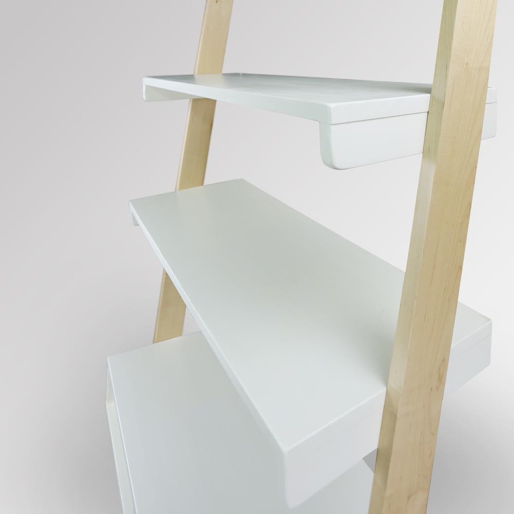 Freestanding Ladder Desk with Drawer, Solid American Maple Frame. Picture 10