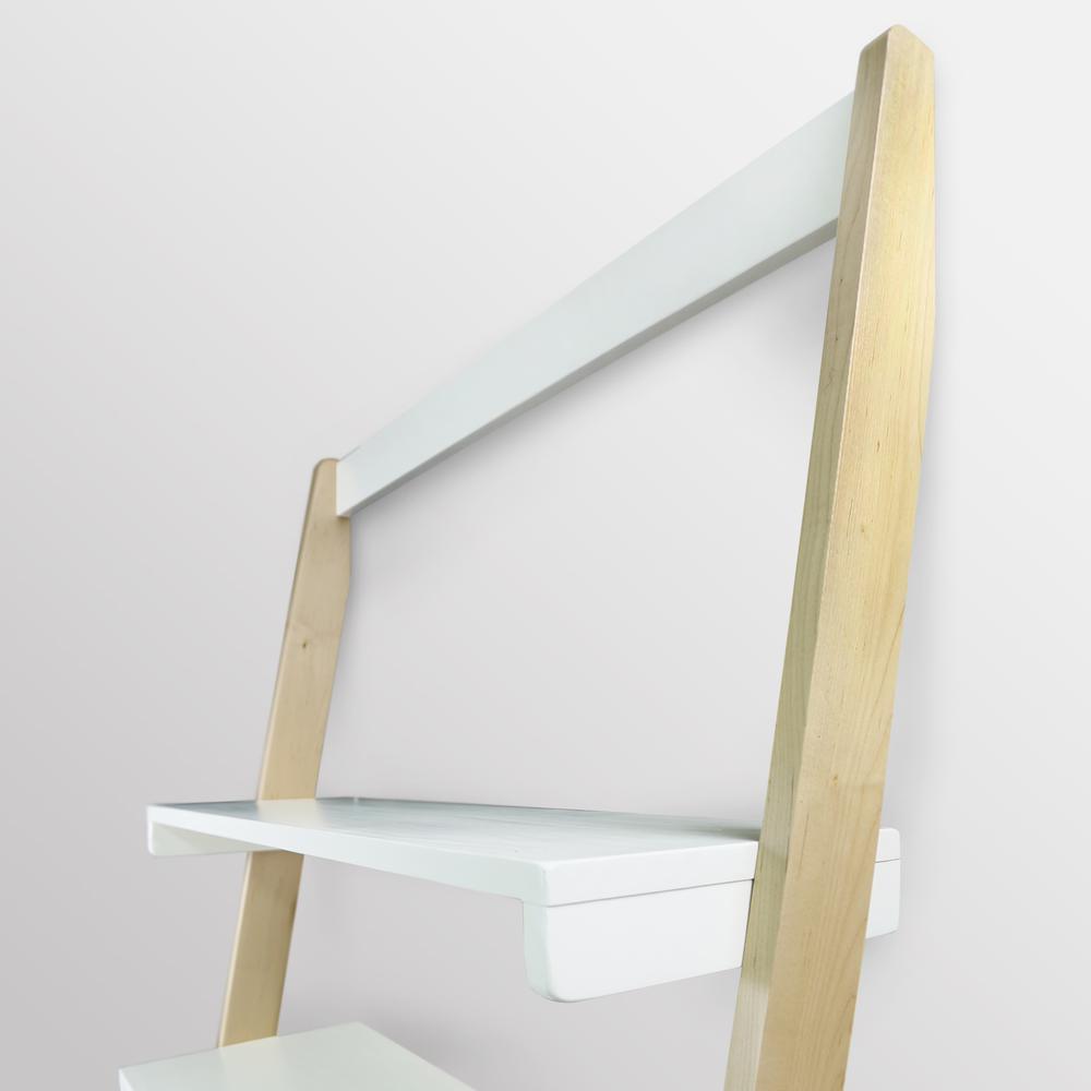 Freestanding Ladder Desk with Drawer, Solid American Maple Frame. Picture 11