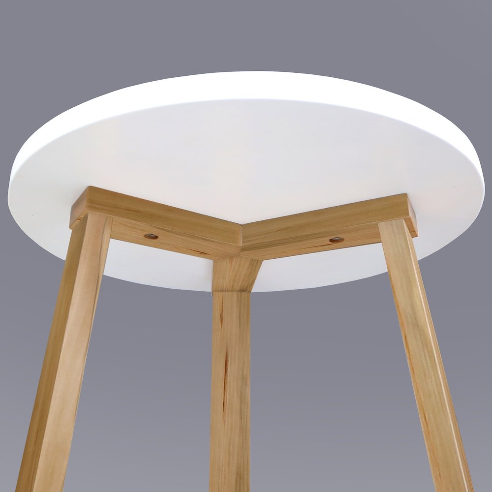 Aesthetic Tripod Round Side Table with Solid American Hardwood Legs, Natural. Picture 5
