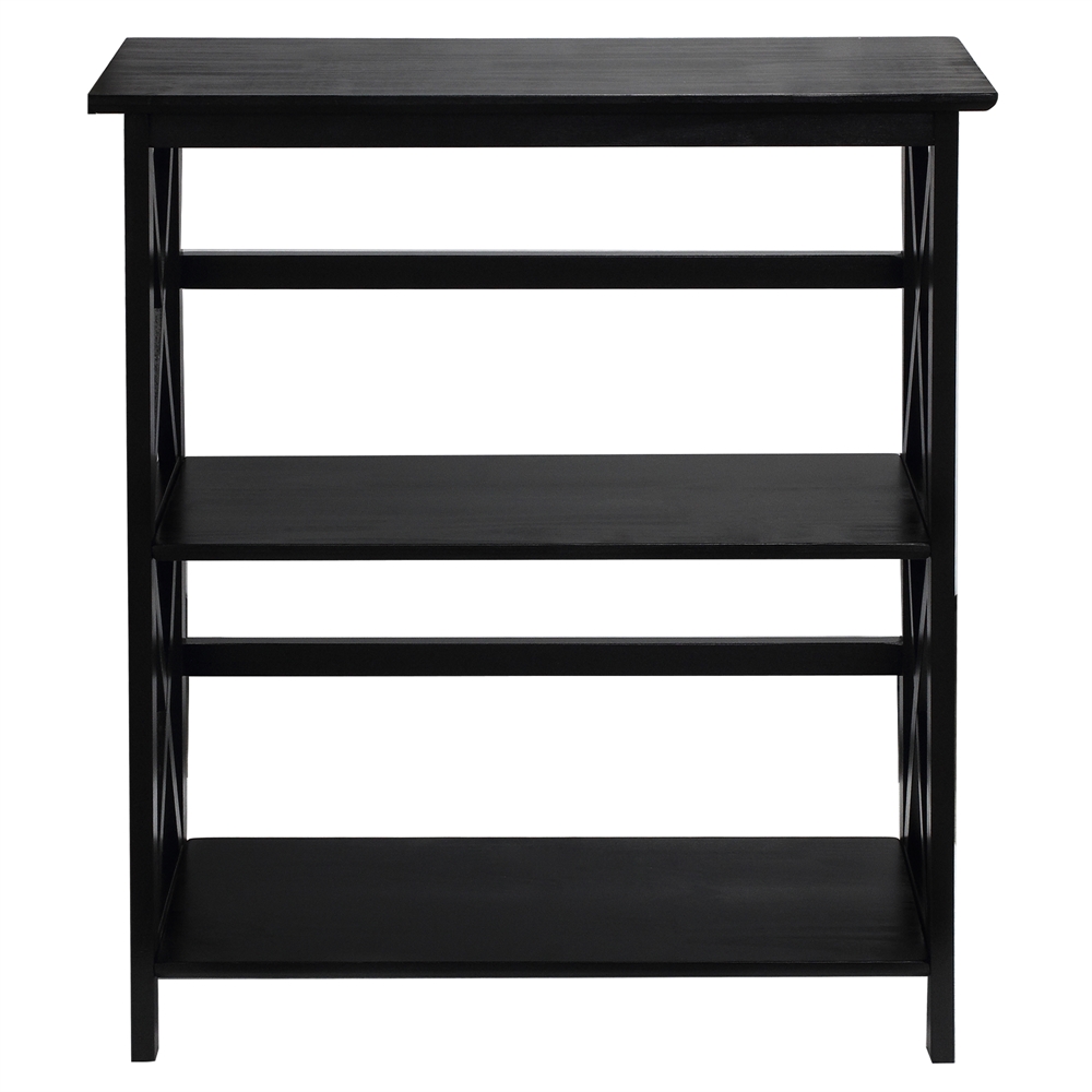 Montego 3-Shelf Bookcase-Black. Picture 2